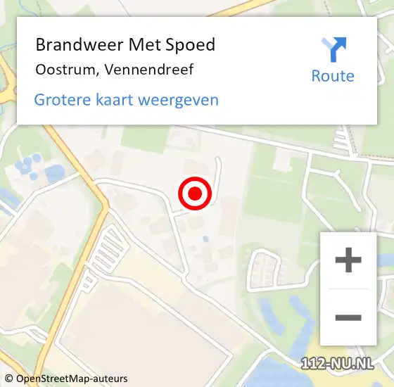 Locatie op kaart van de 112 melding: Brandweer Met Spoed Naar Oostrum, Vennendreef op 8 december 2022 13:44