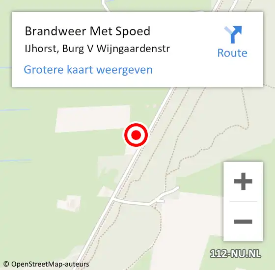Locatie op kaart van de 112 melding: Brandweer Met Spoed Naar IJhorst, Burg V Wijngaardenstr op 7 augustus 2014 15:47
