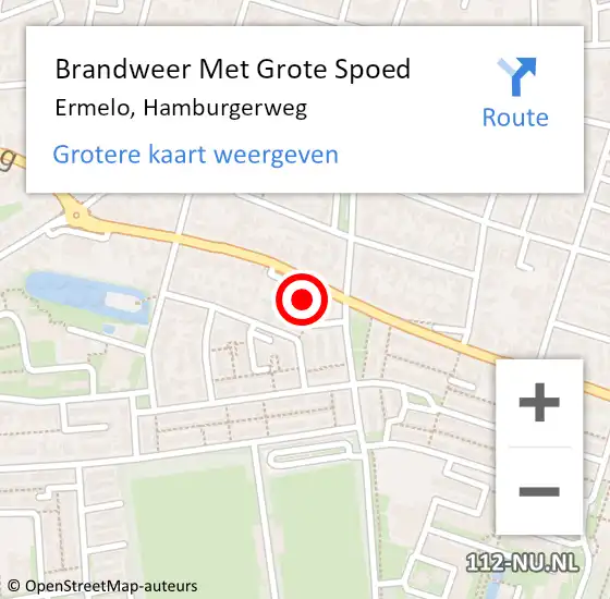 Locatie op kaart van de 112 melding: Brandweer Met Grote Spoed Naar Ermelo, Hamburgerweg op 8 december 2022 14:50