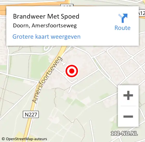 Locatie op kaart van de 112 melding: Brandweer Met Spoed Naar Doorn, Amersfoortseweg op 8 december 2022 15:04
