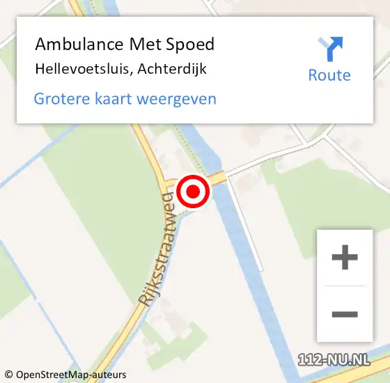 Locatie op kaart van de 112 melding: Ambulance Met Spoed Naar Hellevoetsluis, Achterdijk op 8 december 2022 15:44