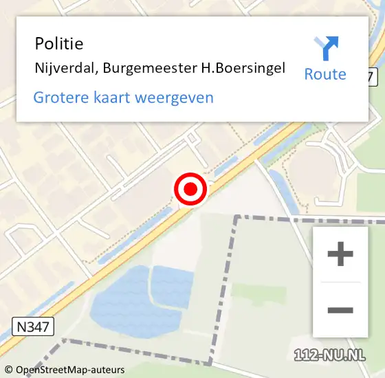 Locatie op kaart van de 112 melding: Politie Nijverdal, Burgemeester H.Boersingel op 8 december 2022 16:25