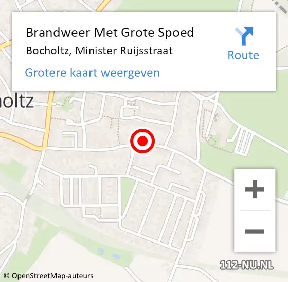 Locatie op kaart van de 112 melding: Brandweer Met Grote Spoed Naar Bocholtz, Minister Ruijsstraat op 8 december 2022 16:32