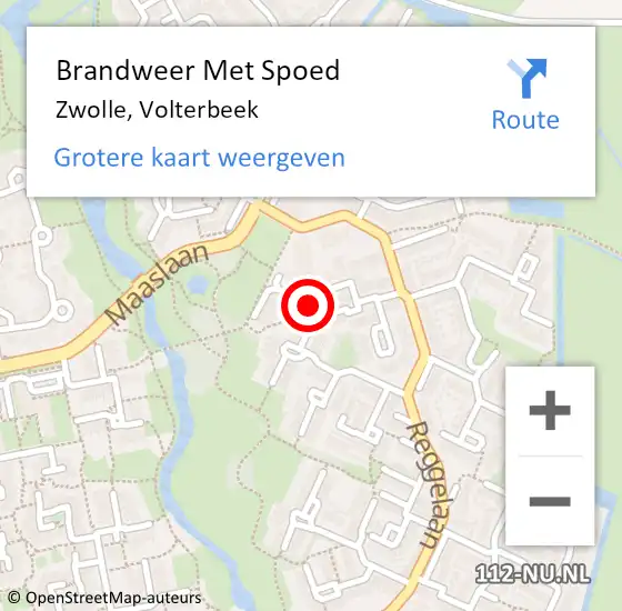 Locatie op kaart van de 112 melding: Brandweer Met Spoed Naar Zwolle, Volterbeek op 8 december 2022 16:59