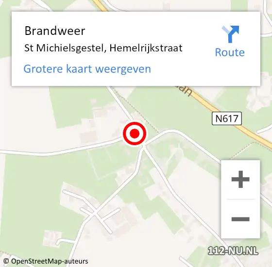 Locatie op kaart van de 112 melding: Brandweer St Michielsgestel, Hemelrijkstraat op 10 oktober 2013 20:15