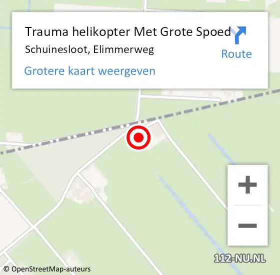 Locatie op kaart van de 112 melding: Trauma helikopter Met Grote Spoed Naar Schuinesloot, Elimmerweg op 8 december 2022 18:34