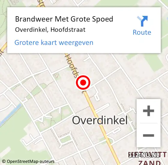 Locatie op kaart van de 112 melding: Brandweer Met Grote Spoed Naar Overdinkel, Hoofdstraat op 8 december 2022 19:05