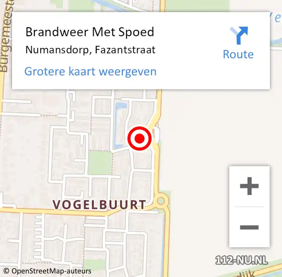 Locatie op kaart van de 112 melding: Brandweer Met Spoed Naar Numansdorp, Fazantstraat op 8 december 2022 19:16