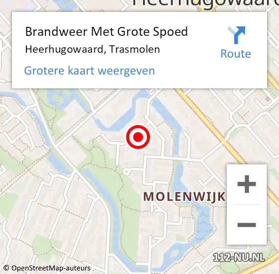 Locatie op kaart van de 112 melding: Brandweer Met Grote Spoed Naar Heerhugowaard, Trasmolen op 8 december 2022 19:18