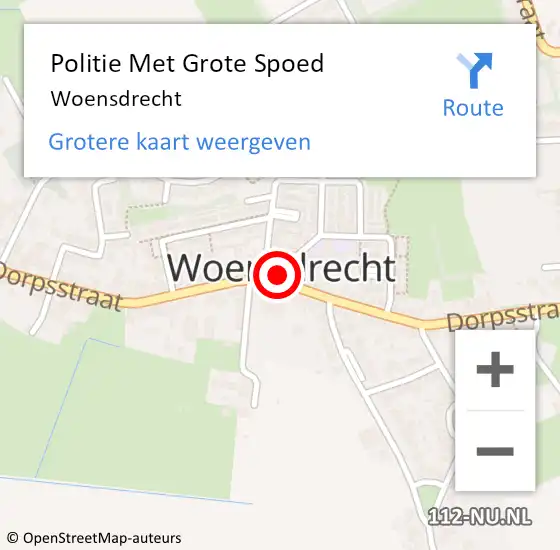 Locatie op kaart van de 112 melding: Politie Met Grote Spoed Naar Woensdrecht op 8 december 2022 19:44