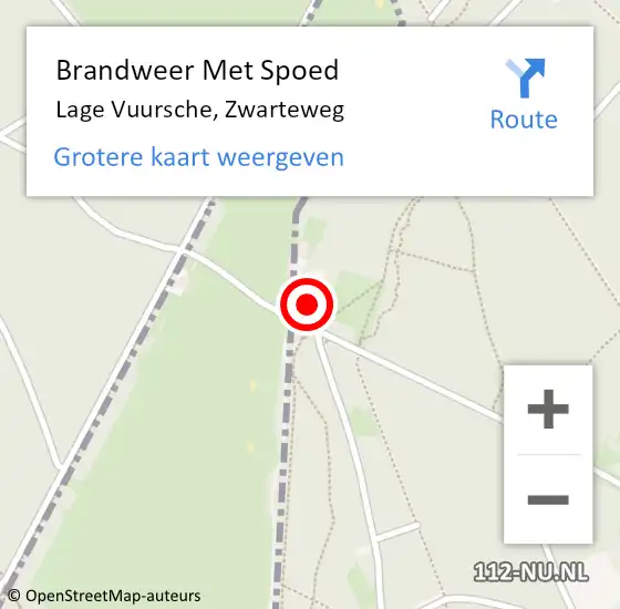 Locatie op kaart van de 112 melding: Brandweer Met Spoed Naar Lage Vuursche, Zwarteweg op 8 december 2022 20:38