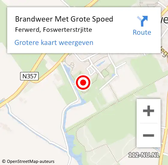 Locatie op kaart van de 112 melding: Brandweer Met Grote Spoed Naar Ferwerd, Foswerterstrjitte op 8 december 2022 20:48