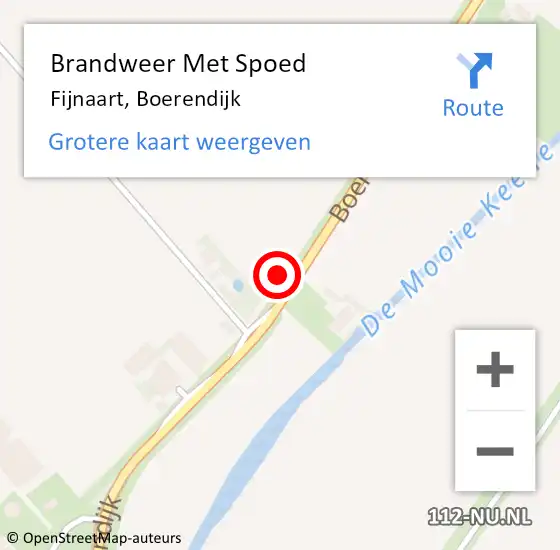 Locatie op kaart van de 112 melding: Brandweer Met Spoed Naar Fijnaart, Boerendijk op 8 december 2022 21:09