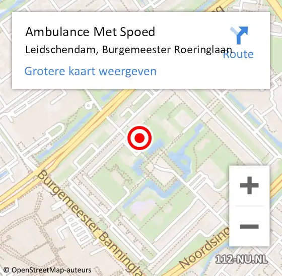 Locatie op kaart van de 112 melding: Ambulance Met Spoed Naar Leidschendam, Burgemeester Roeringlaan op 8 december 2022 21:39