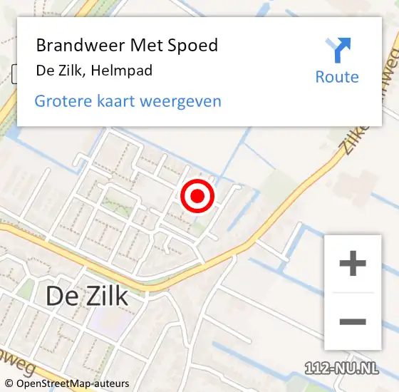 Locatie op kaart van de 112 melding: Brandweer Met Spoed Naar De Zilk, Helmpad op 8 december 2022 21:51