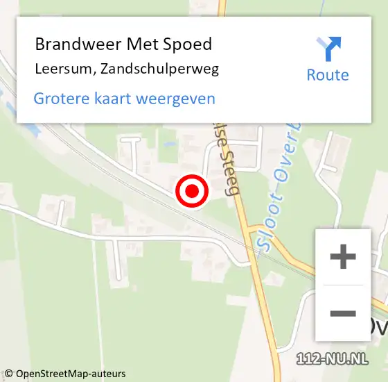 Locatie op kaart van de 112 melding: Brandweer Met Spoed Naar Leersum, Zandschulperweg op 8 december 2022 22:23