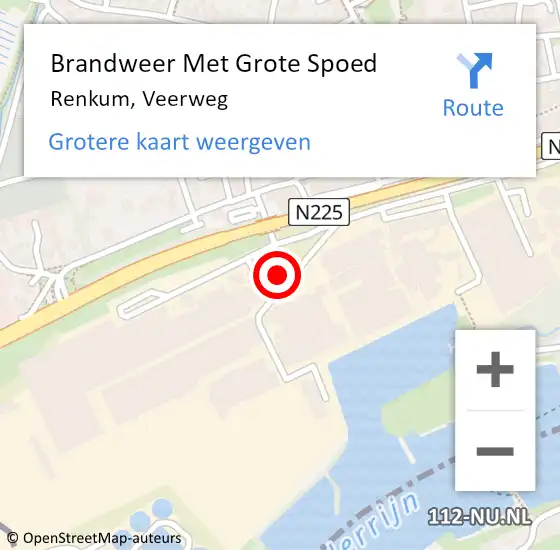 Locatie op kaart van de 112 melding: Brandweer Met Grote Spoed Naar Renkum, Veerweg op 8 december 2022 22:32