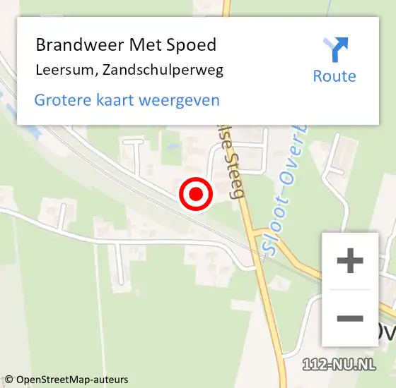 Locatie op kaart van de 112 melding: Brandweer Met Spoed Naar Leersum, Zandschulperweg op 8 december 2022 22:35