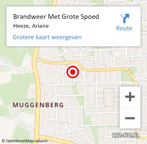 Locatie op kaart van de 112 melding: Brandweer Met Grote Spoed Naar Heeze, Ariane op 8 december 2022 22:43