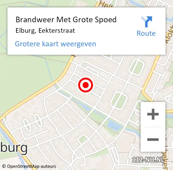 Locatie op kaart van de 112 melding: Brandweer Met Grote Spoed Naar Elburg, Eekterstraat op 8 december 2022 23:04