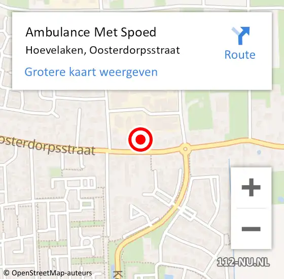 Locatie op kaart van de 112 melding: Ambulance Met Spoed Naar Hoevelaken, Oosterdorpsstraat op 8 december 2022 23:24