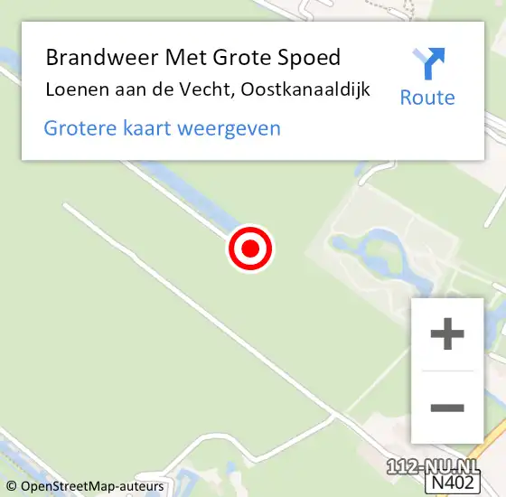 Locatie op kaart van de 112 melding: Brandweer Met Grote Spoed Naar Loenen aan de Vecht, Oostkanaaldijk op 9 december 2022 00:34