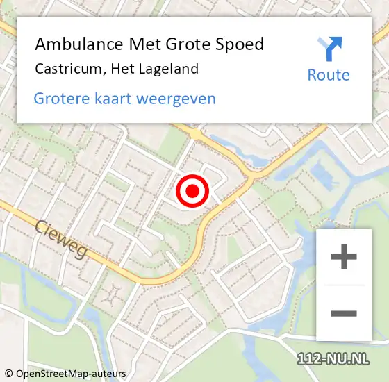 Locatie op kaart van de 112 melding: Ambulance Met Grote Spoed Naar Castricum, Het Lageland op 9 december 2022 03:00