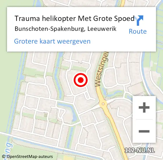 Locatie op kaart van de 112 melding: Trauma helikopter Met Grote Spoed Naar Bunschoten-Spakenburg, Leeuwerik op 9 december 2022 03:23