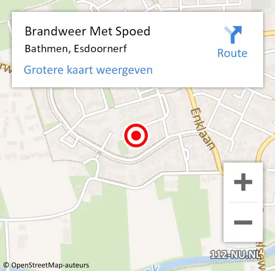 Locatie op kaart van de 112 melding: Brandweer Met Spoed Naar Bathmen, Esdoornerf op 9 december 2022 03:56