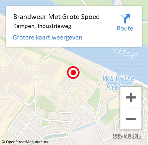 Locatie op kaart van de 112 melding: Brandweer Met Grote Spoed Naar Kampen, Industrieweg op 9 december 2022 03:57