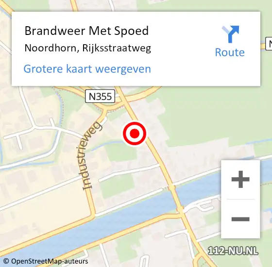 Locatie op kaart van de 112 melding: Brandweer Met Spoed Naar Noordhorn, Rijksstraatweg op 9 december 2022 05:47
