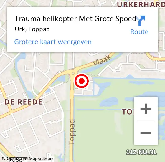 Locatie op kaart van de 112 melding: Trauma helikopter Met Grote Spoed Naar Urk, Toppad op 9 december 2022 06:17