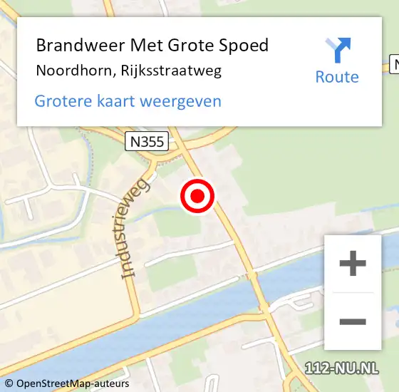 Locatie op kaart van de 112 melding: Brandweer Met Grote Spoed Naar Noordhorn, Rijksstraatweg op 9 december 2022 06:20