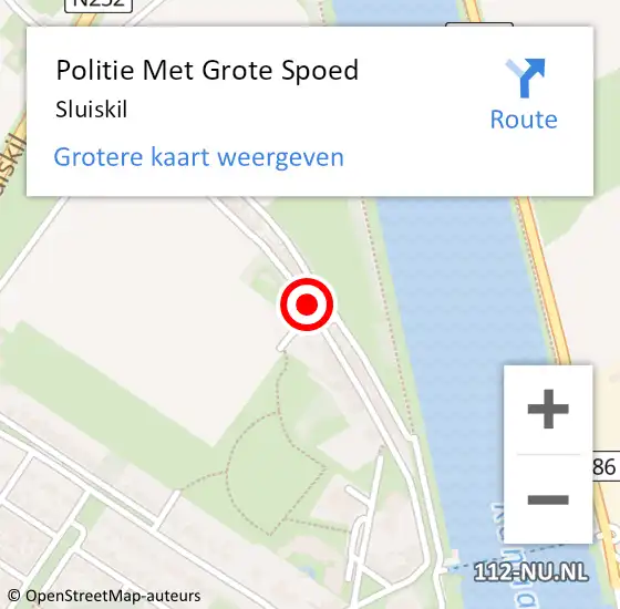 Locatie op kaart van de 112 melding: Politie Met Grote Spoed Naar Sluiskil op 9 december 2022 08:00