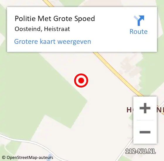 Locatie op kaart van de 112 melding: Politie Met Grote Spoed Naar Oosteind, Heistraat op 9 december 2022 08:08