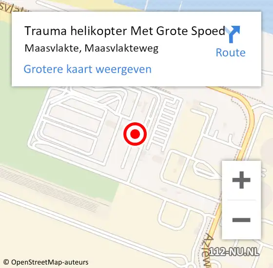 Locatie op kaart van de 112 melding: Trauma helikopter Met Grote Spoed Naar Maasvlakte, Maasvlakteweg op 9 december 2022 08:09