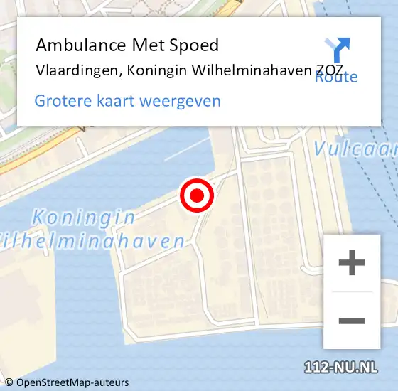 Locatie op kaart van de 112 melding: Ambulance Met Spoed Naar Vlaardingen, Koningin Wilhelminahaven ZOZ op 9 december 2022 09:26