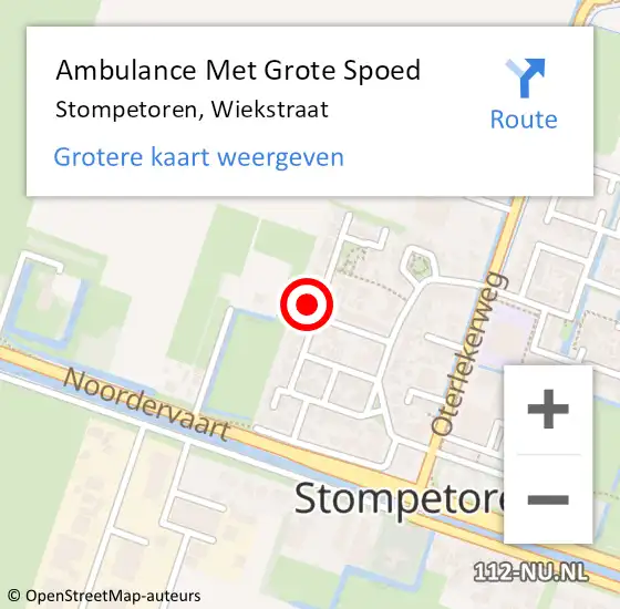 Locatie op kaart van de 112 melding: Ambulance Met Grote Spoed Naar Stompetoren, Wiekstraat op 9 december 2022 09:38