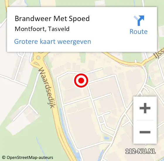 Locatie op kaart van de 112 melding: Brandweer Met Spoed Naar Montfoort, Tasveld op 9 december 2022 10:07