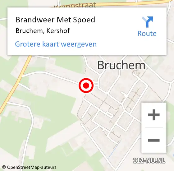 Locatie op kaart van de 112 melding: Brandweer Met Spoed Naar Bruchem, Kershof op 9 december 2022 10:14