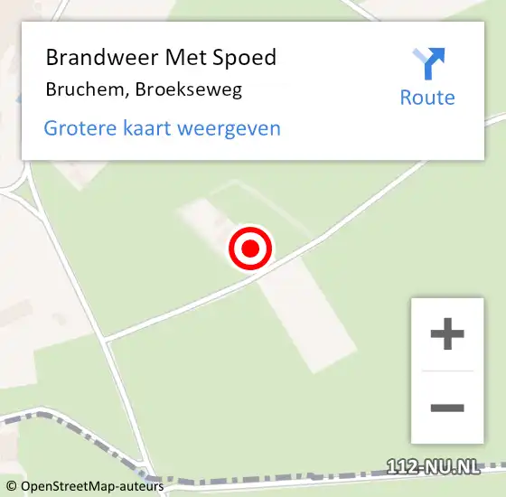 Locatie op kaart van de 112 melding: Brandweer Met Spoed Naar Bruchem, Broekseweg op 9 december 2022 10:19