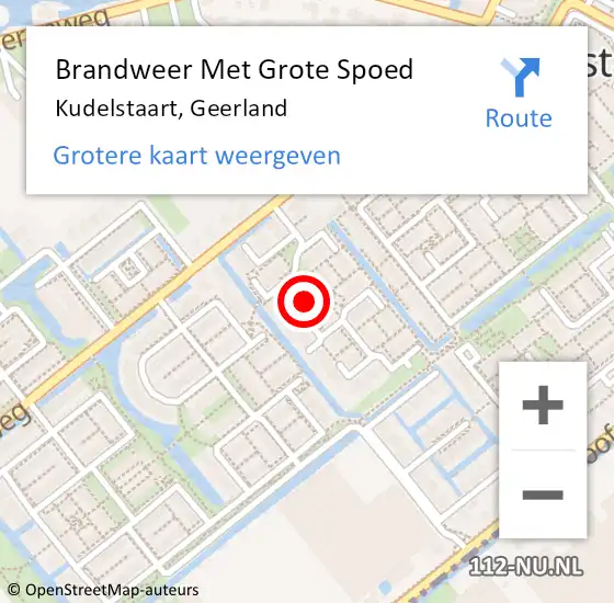 Locatie op kaart van de 112 melding: Brandweer Met Grote Spoed Naar Kudelstaart, Geerland op 9 december 2022 10:22