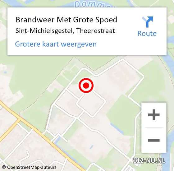 Locatie op kaart van de 112 melding: Brandweer Met Grote Spoed Naar Sint-Michielsgestel, Theerestraat op 9 december 2022 10:24