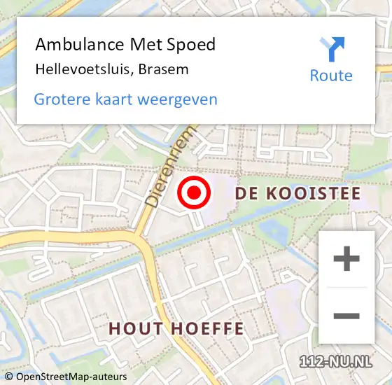 Locatie op kaart van de 112 melding: Ambulance Met Spoed Naar Hellevoetsluis, Brasem op 9 december 2022 11:07