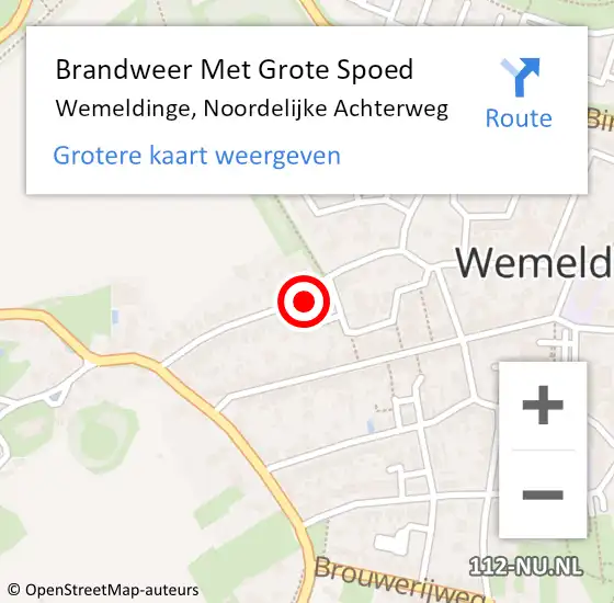 Locatie op kaart van de 112 melding: Brandweer Met Grote Spoed Naar Wemeldinge, Noordelijke Achterweg op 9 december 2022 11:13