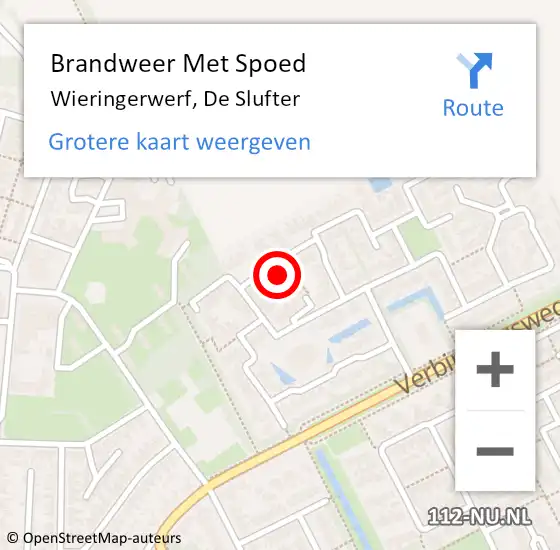 Locatie op kaart van de 112 melding: Brandweer Met Spoed Naar Wieringerwerf, De Slufter op 9 december 2022 11:34