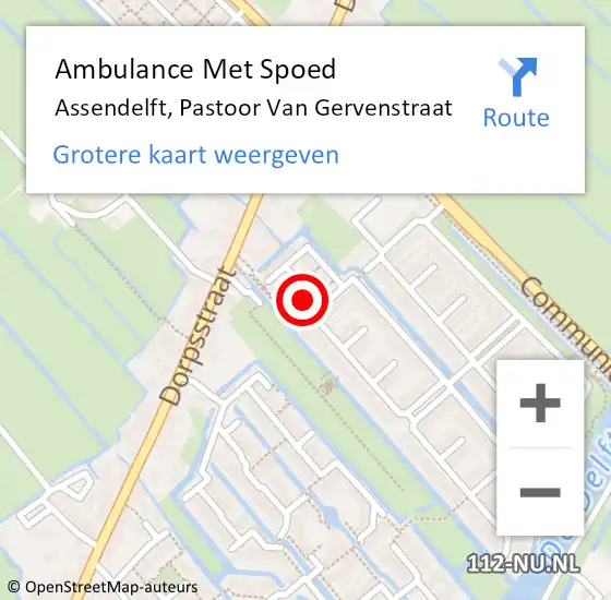 Locatie op kaart van de 112 melding: Ambulance Met Spoed Naar Assendelft, Pastoor Van Gervenstraat op 9 december 2022 12:13