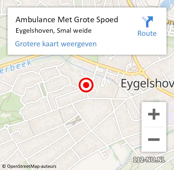 Locatie op kaart van de 112 melding: Ambulance Met Grote Spoed Naar Eygelshoven, Smal weide op 7 augustus 2014 17:46