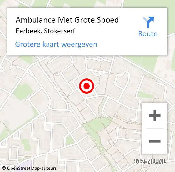 Locatie op kaart van de 112 melding: Ambulance Met Grote Spoed Naar Eerbeek, Stokerserf op 7 augustus 2014 17:50