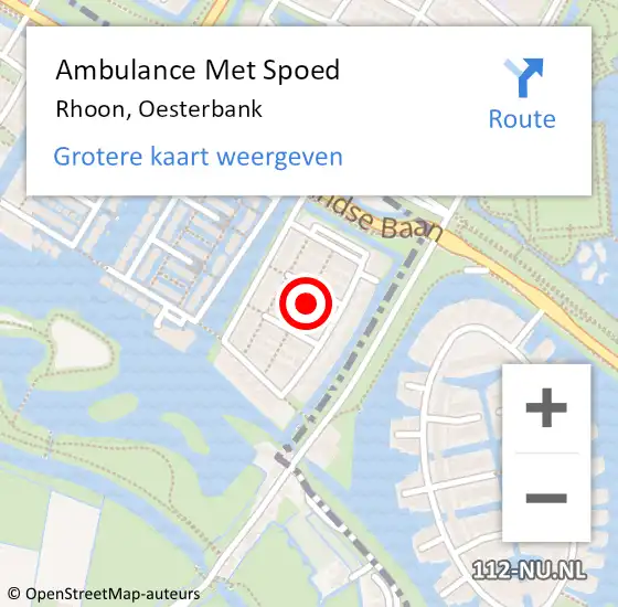 Locatie op kaart van de 112 melding: Ambulance Met Spoed Naar Rhoon, Oesterbank op 9 december 2022 13:01